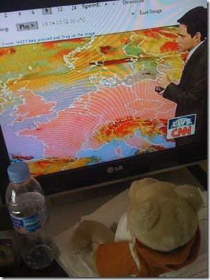 CNNの火山灰飛散状況報道