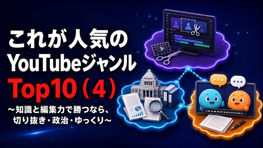 これが人気のYouTubeジャンルTop10_切り抜き・政治・ゆっくり