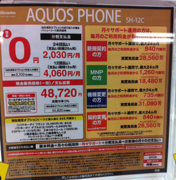 AQUOS Phone SH-12C SIMロック解除