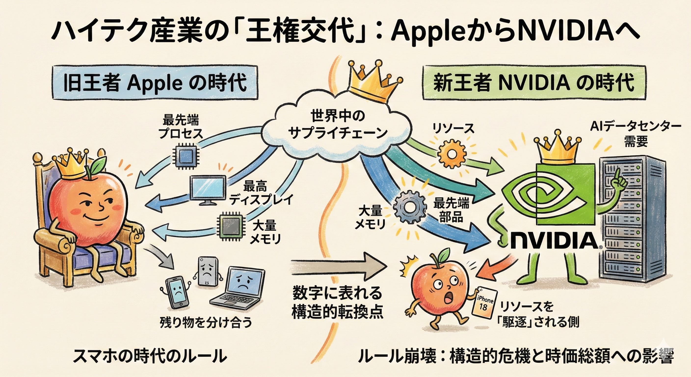 Appleの時価総額が激減する可能性。NVIDIAの猛烈なAIサーバー需要（特にメモリ）があるから。その図式を大解説：経営者が読むNVIDIAのフィジカルAI  / ADAS業界日報 by 今泉大輔：オルタナティブ・ブログ
